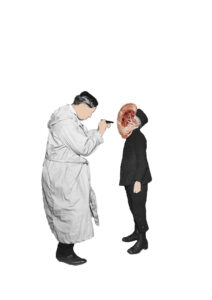 illustration of a boy being inspected